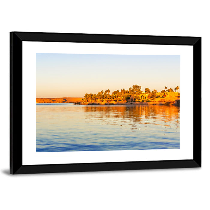Lake Nasser Golden Hour Wall Art as a framed print