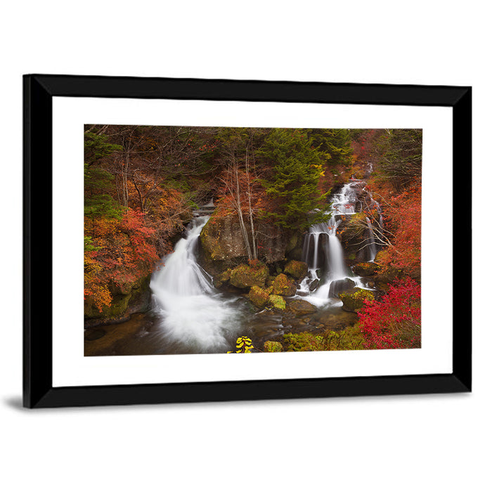 Ryuzu Falls Maple Cascade Wall Art as a framed print