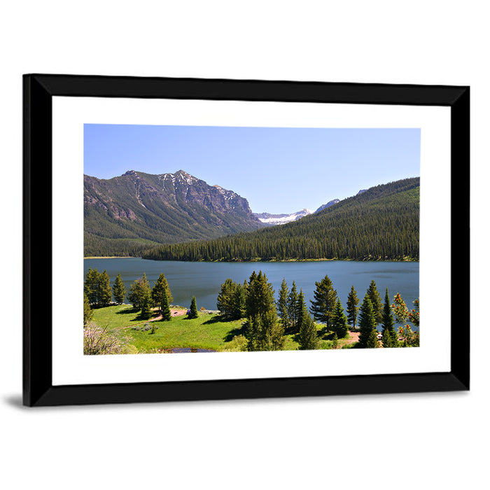Gallatin National Forest Lake Wall Art as a framed print