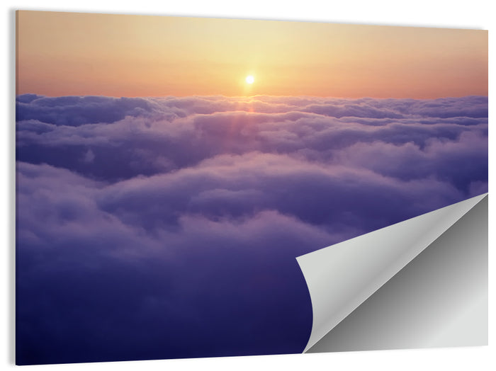 Sunset Over Endless Clouds Wall Art as a poster print