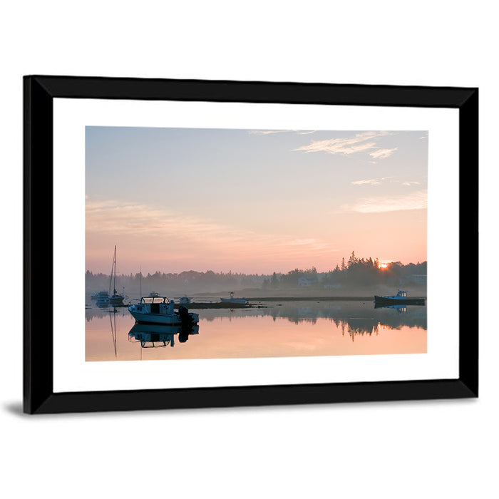 Bass Harbor Sunrise Wall Art as a framed print
