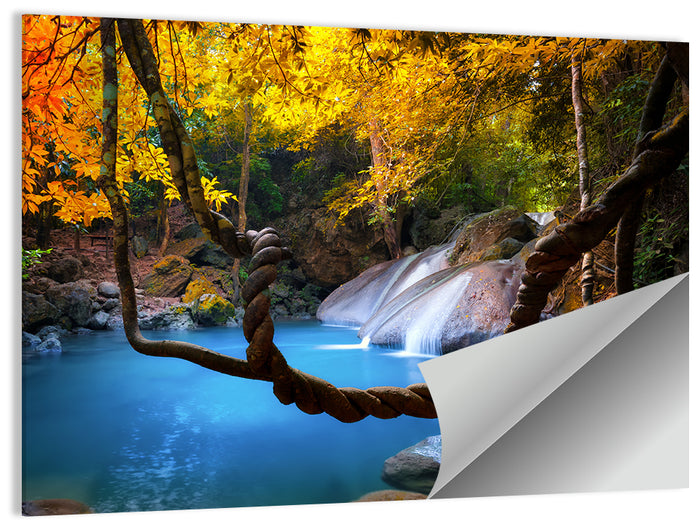 Erawan Waterfall Pool, Kanchanaburi Wall Art as a poster print