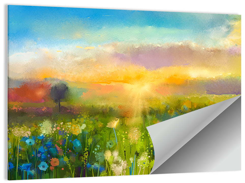 Sunset Wildflower Meadow Wall Art
