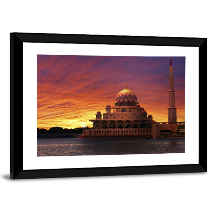 Putra Mosque at Sunset Wall Art as a framed print