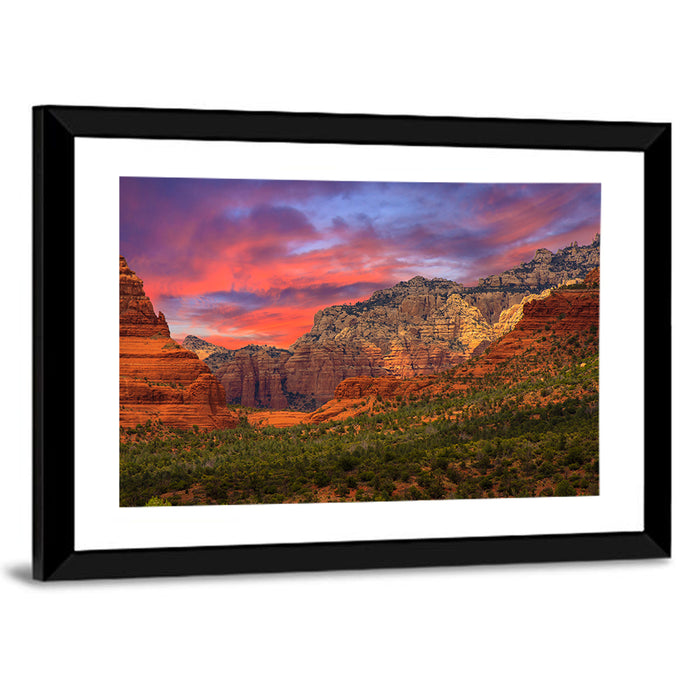Sedona Red Rocks Sunrise Wall Art as a framed print