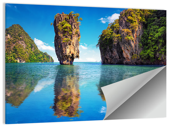 Ko Tapu Limestone Stack, Phang Nga Wall Art as a poster print