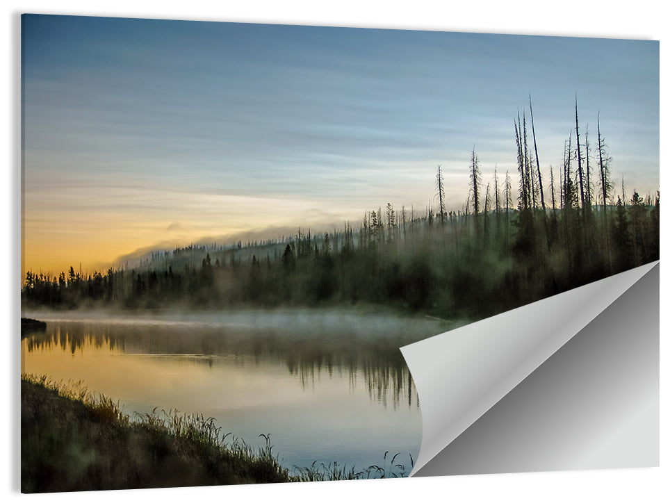 Yellowstone River Morning Mist Wall Art
