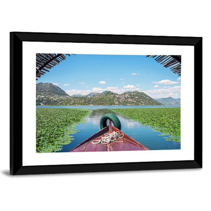 Bow of a Boat at Shkodra Lake Wall Art as a framed print
