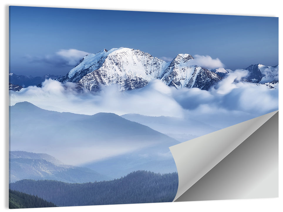 Snowy Mountain Clouds Wall Art