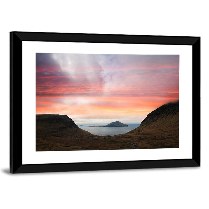 Klakkur Dusk Over Kalsoy Wall Art as a framed print