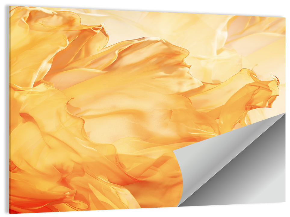 Golden Waving Cloth Abstract Wall Art