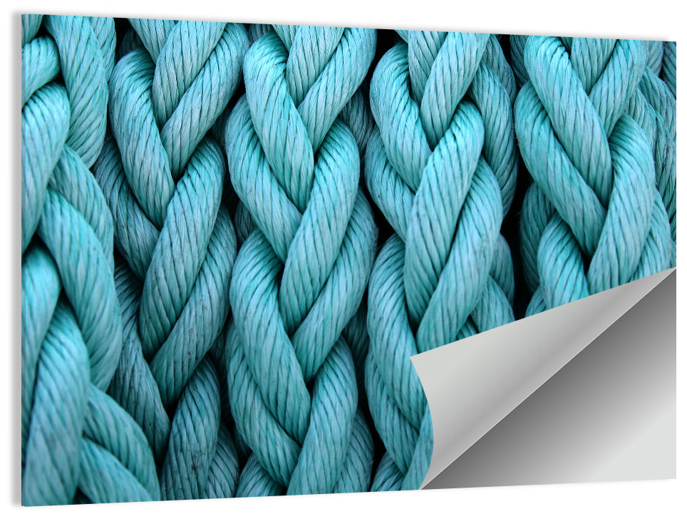 Turquoise Nautical Rope Close-up Wall Art