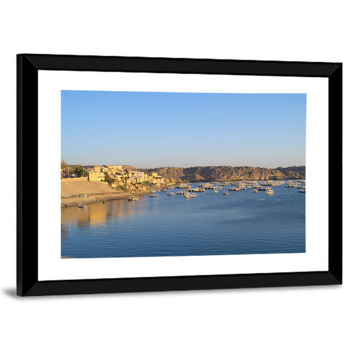 Lake Nasser Harbor View Wall Art as a framed print