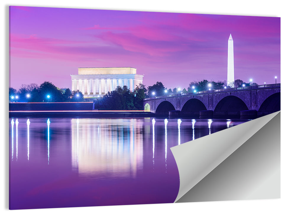Purple Twilight Washington D.c. Skyline Wall Art