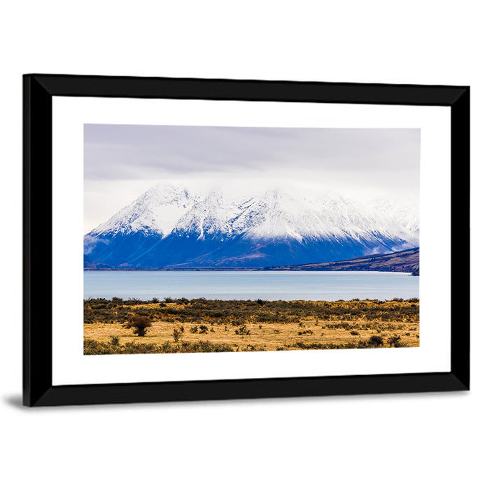 Lake Ohau Snowy Peaks Wall Art as a framed print
