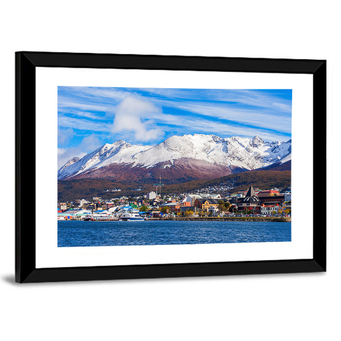 Ushuaia Harbor View Wall Art as a framed print