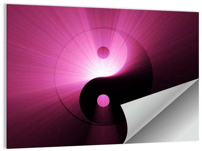 Magenta Yin Yang Symbol Wall Art as a poster print