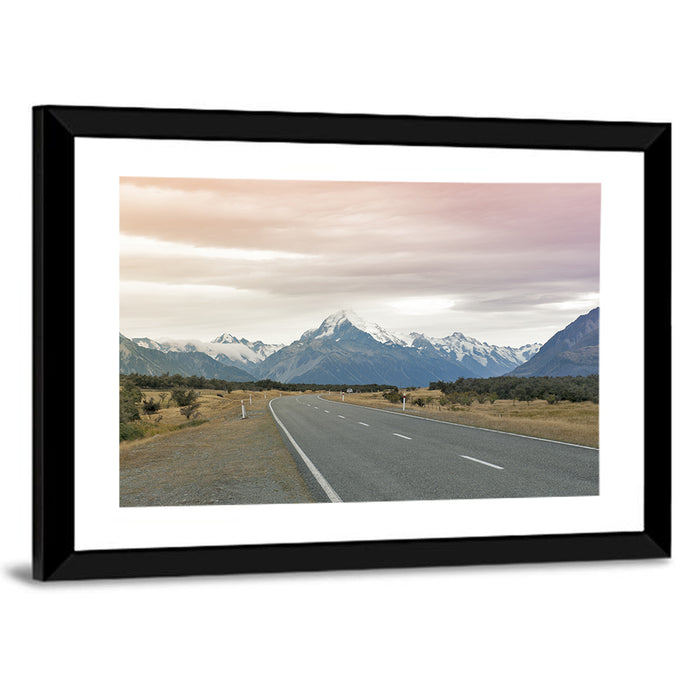 Road to Mount Cook Wall Art as a framed print