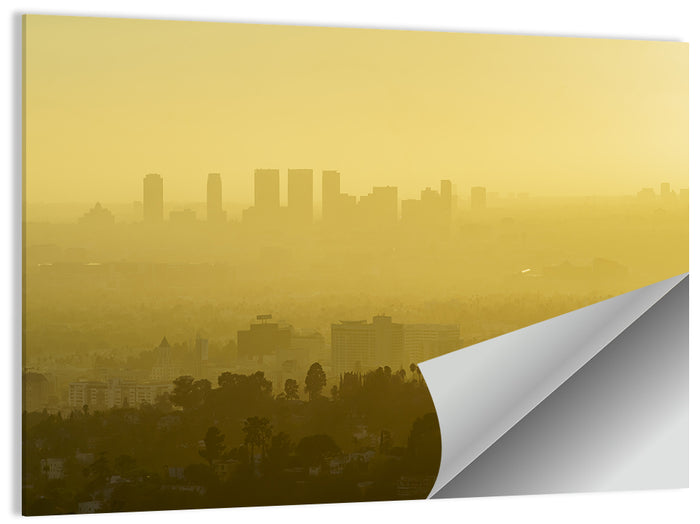 Westwood Los Angeles in Golden Haze Wall Art as a poster print