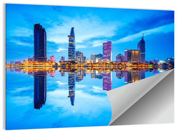 Ho Chi Minh City Skyline at Twilight Wall Art as a poster print
