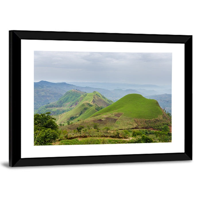 Rolling Summer Hills Wall Art as a framed print
