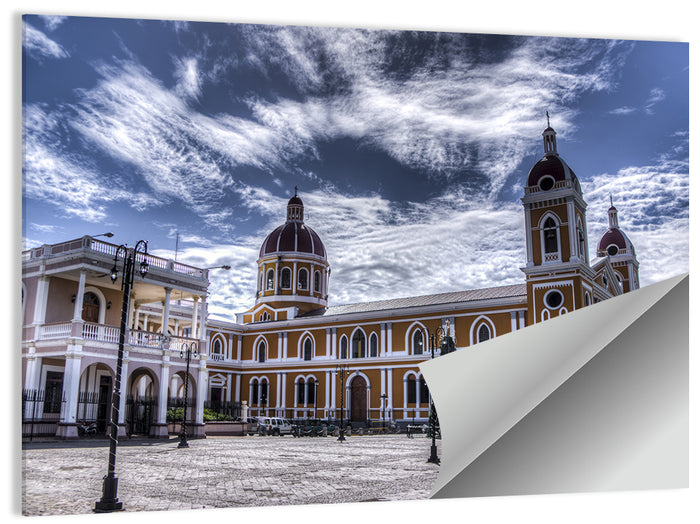 Cathedral of Granada Plaza Wall Art as a poster print