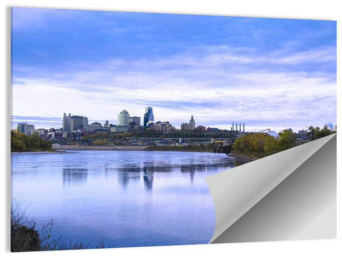 Kansas City Skyline at Dusk Wall Art as a poster print