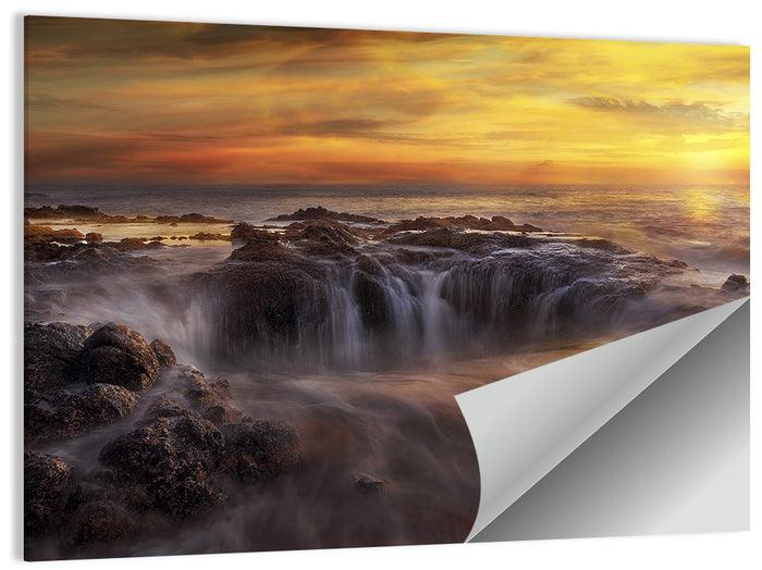 Thors Well at Cooks Chasm Sunset Wall Art as a poster print