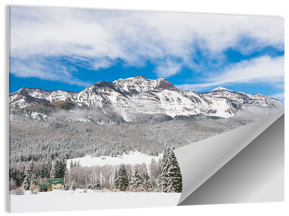 Colorado Snowy Mountain Cabin Wall Art