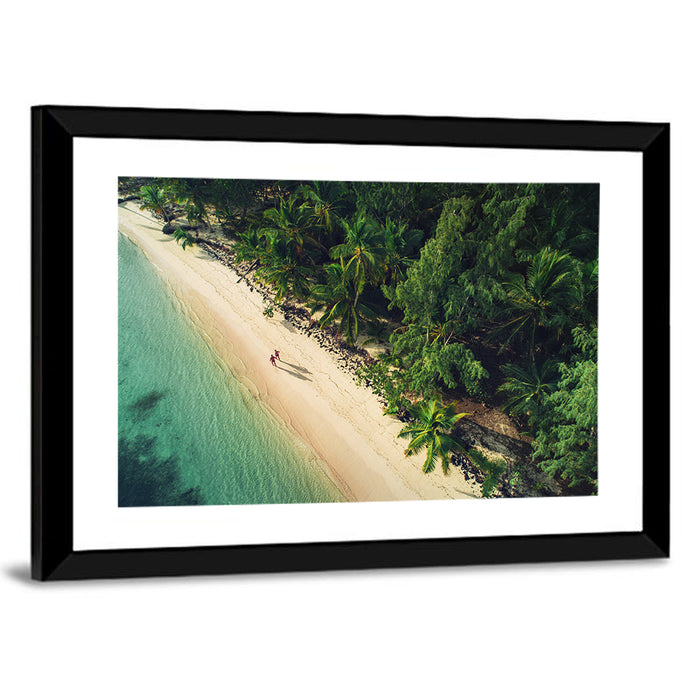 Dominica Beach Aerial, Late Afternoon Wall Art as a framed print