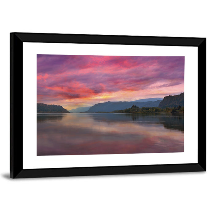 Sunrise Over River Gorge Wall Art as a framed print