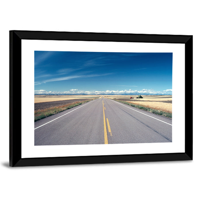 Infinite Road, Montana Wall Art as a framed print