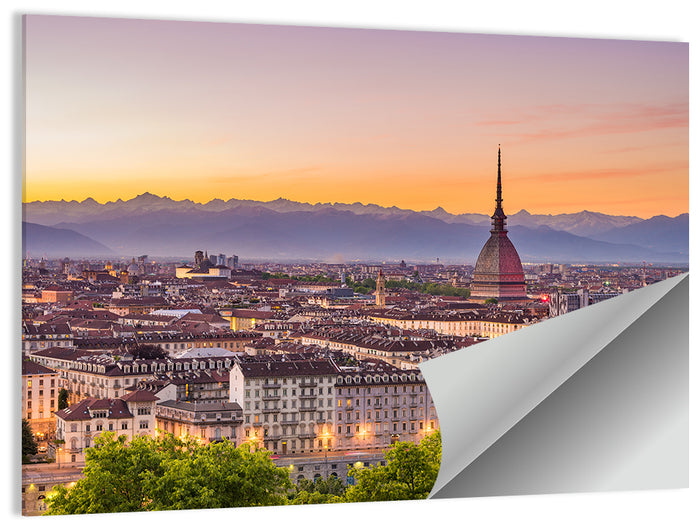 Turin Skyline at Golden Dusk Wall Art as a poster print