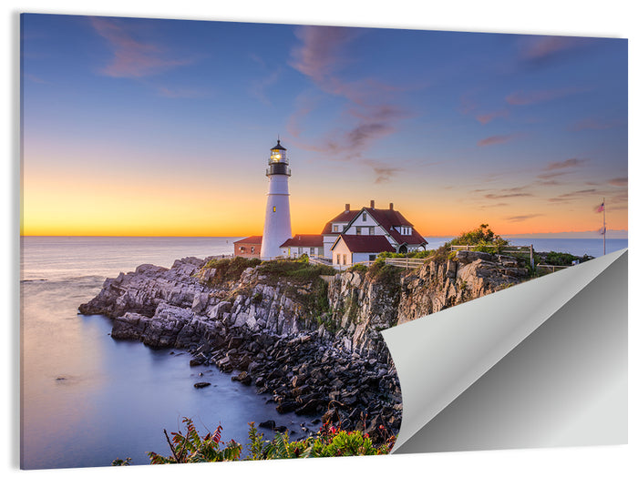 Portland Head Light at Dusk Wall Art as a poster print