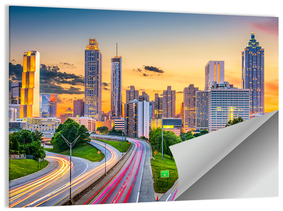 Atlanta Skyline at Dusk Wall Art