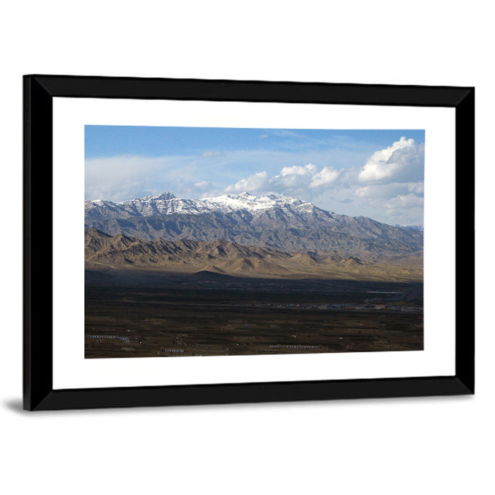 Snow-capped Afghan Mountains Wall Art as a framed print
