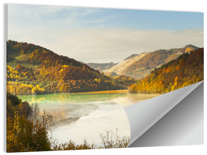 Bright Green Tailings Lake Wall Art as a poster print