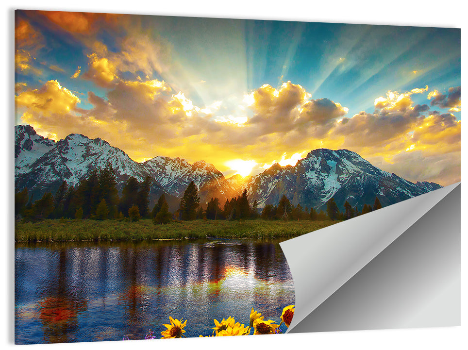 Grand Teton Sunrise Reflection Wall Art