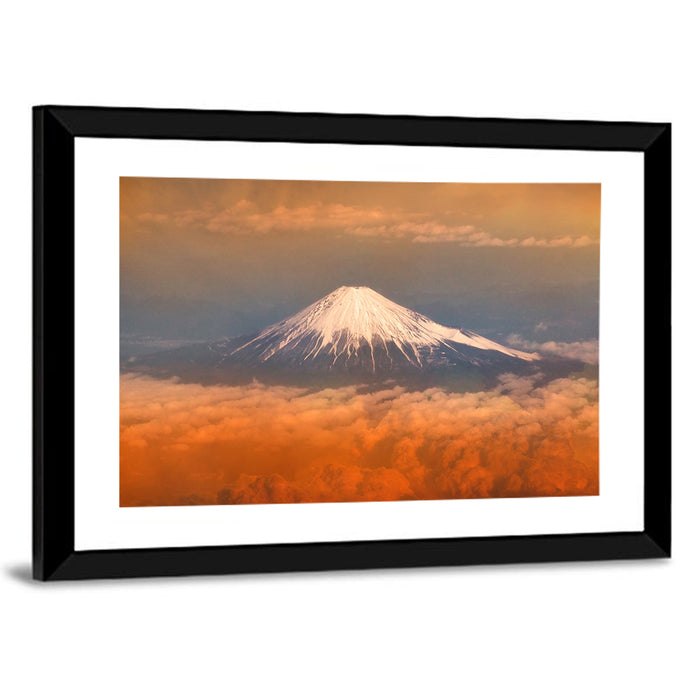 Snow-capped Mount Fuji at Sunset Wall Art as a framed print