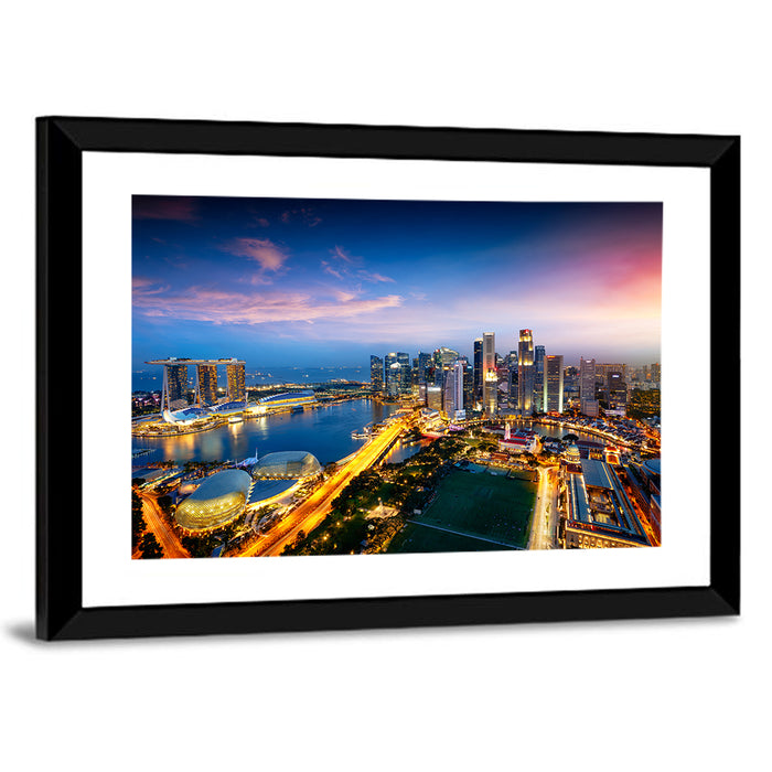 Marina Bay Twilight Singapore Wall Art as a framed print