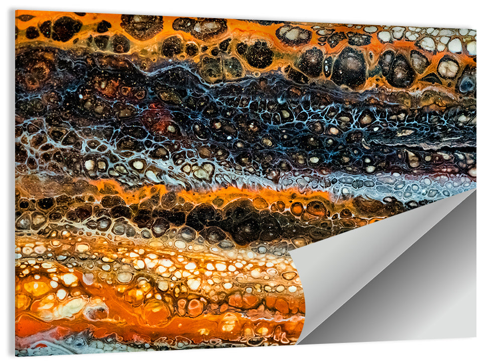 Cosmic River Strata Abstract Pour Wall Art