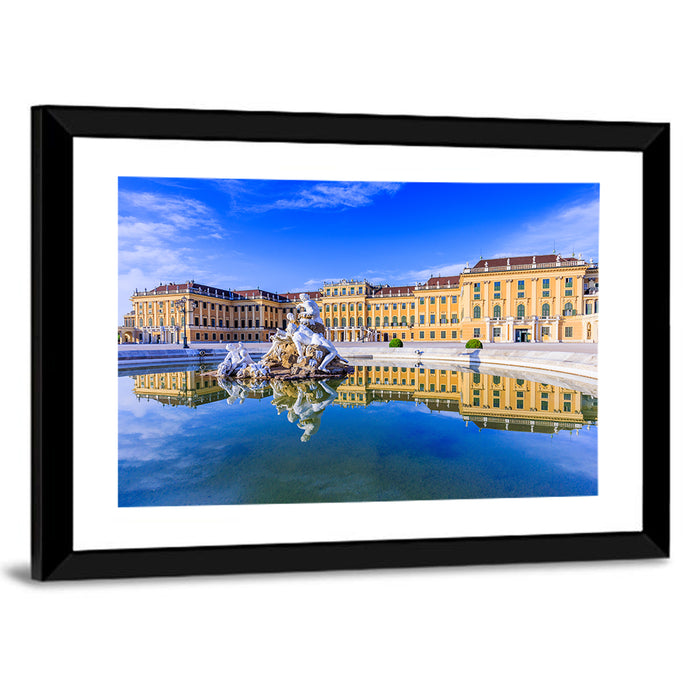 Schönbrunn Palace Fountain View Wall Art as a framed print