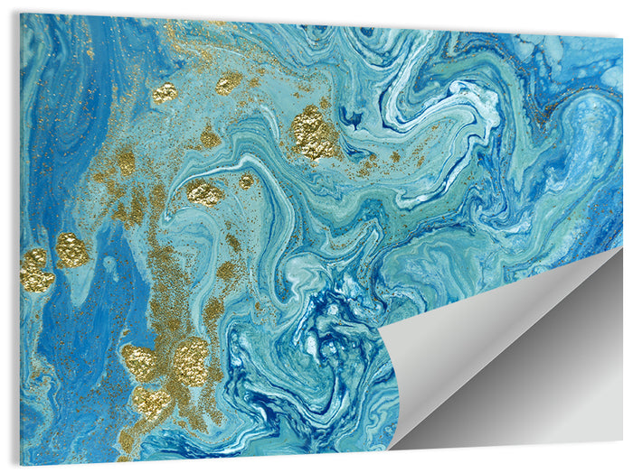 Blue Marble Streams Wall Art as a poster print