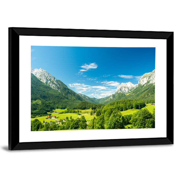Bavarian Alpine Valley Wall Art as a framed print