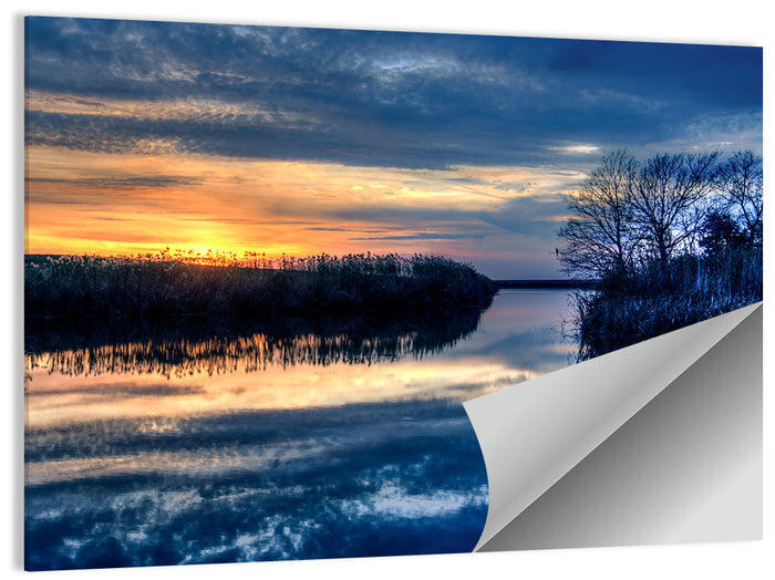 Louisiana Bayou Sunset Wall Art as a poster print