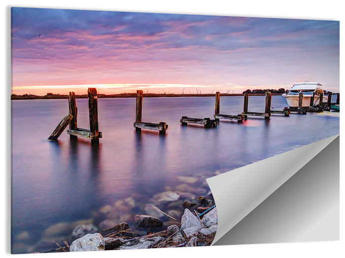 Bayou Lafourche Dock Sunrise Wall Art as a poster print
