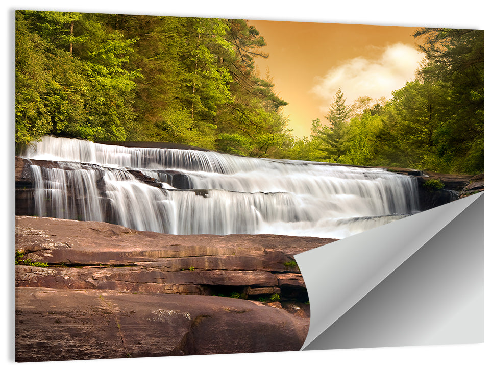Blue Ridge Waterfall at Golden Hour Wall Art