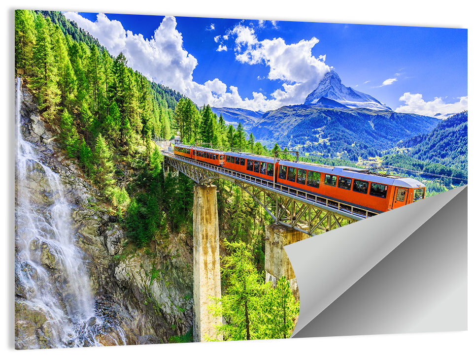 Gornergrat Tourist Train Wall Art, poster print, landscape