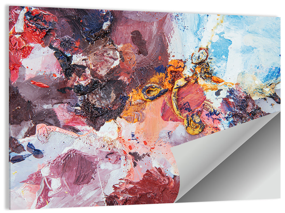 Impasto Color Swirl Abstract Wall Art