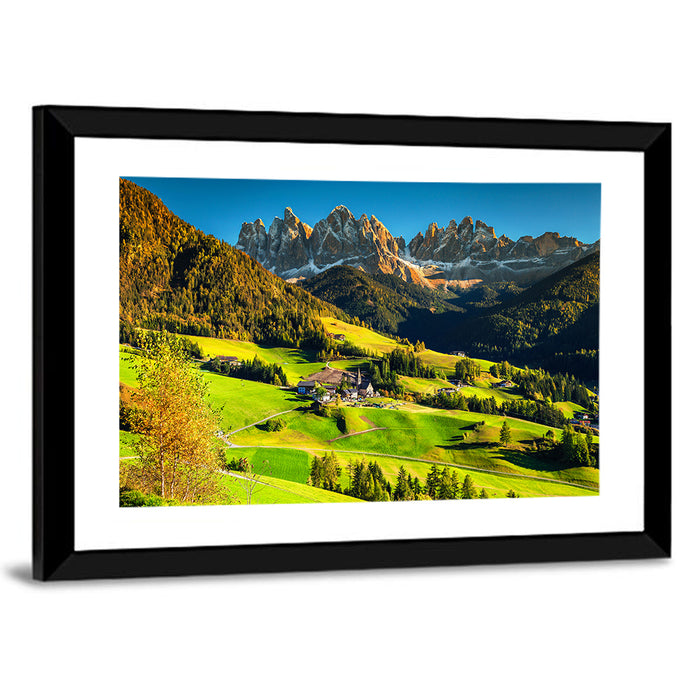 Santa Maddalena, Val Di Funes Wall Art as a framed print